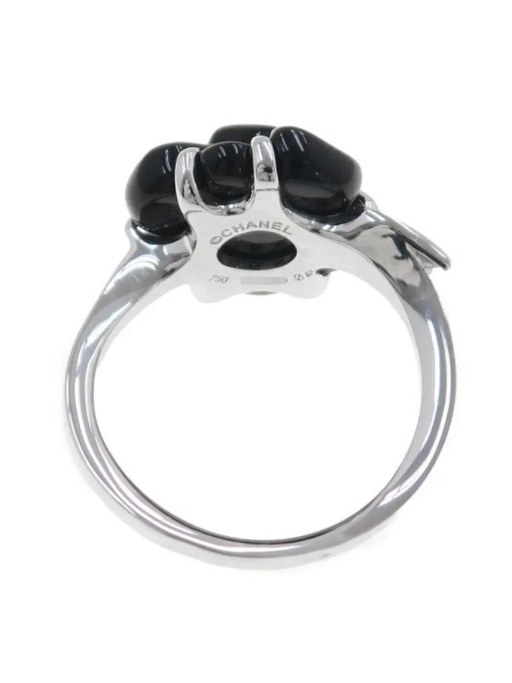 Chanel Camellia Ring Onyx & Diamond 46